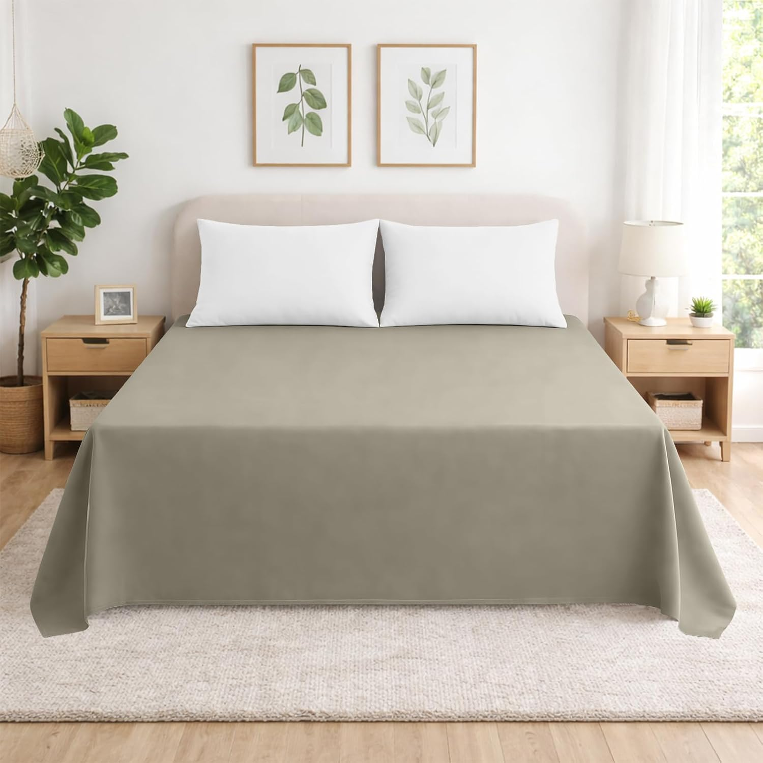 Sábana Plana, Sábana Encimera 100% Poliéster, Suave y Resistente, cama 90/105/135/150/160/180 cm
