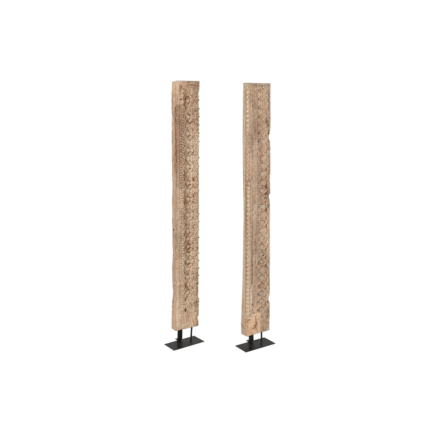 Accesorio decorativo, de madera tallada, escultura pieza unica, en color natural negro, medidas 15x10x129 cm Fijalo