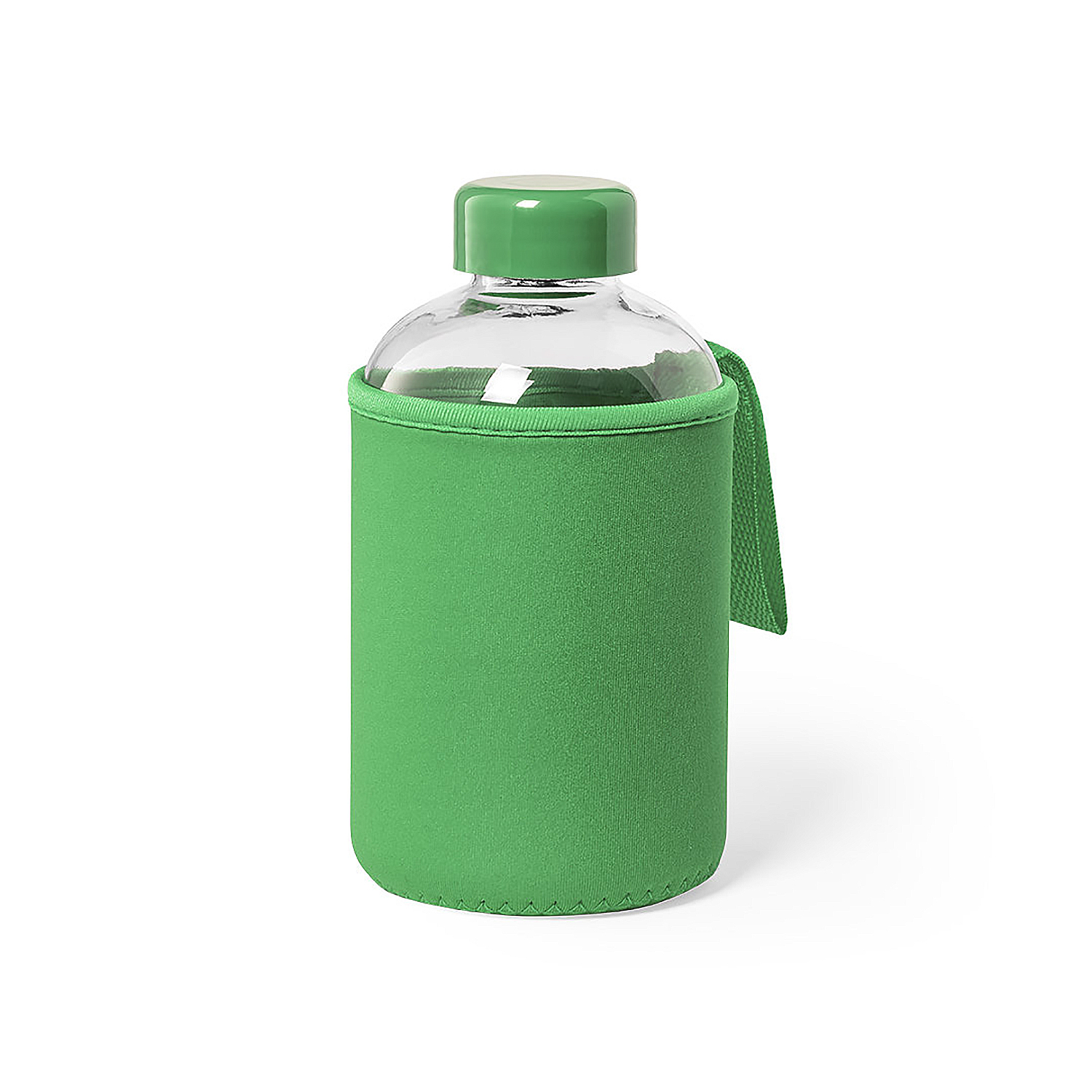 DAM.  Bidón cristal 600 ml. Funda Soft Shell 8,5x8,5x16 cm.