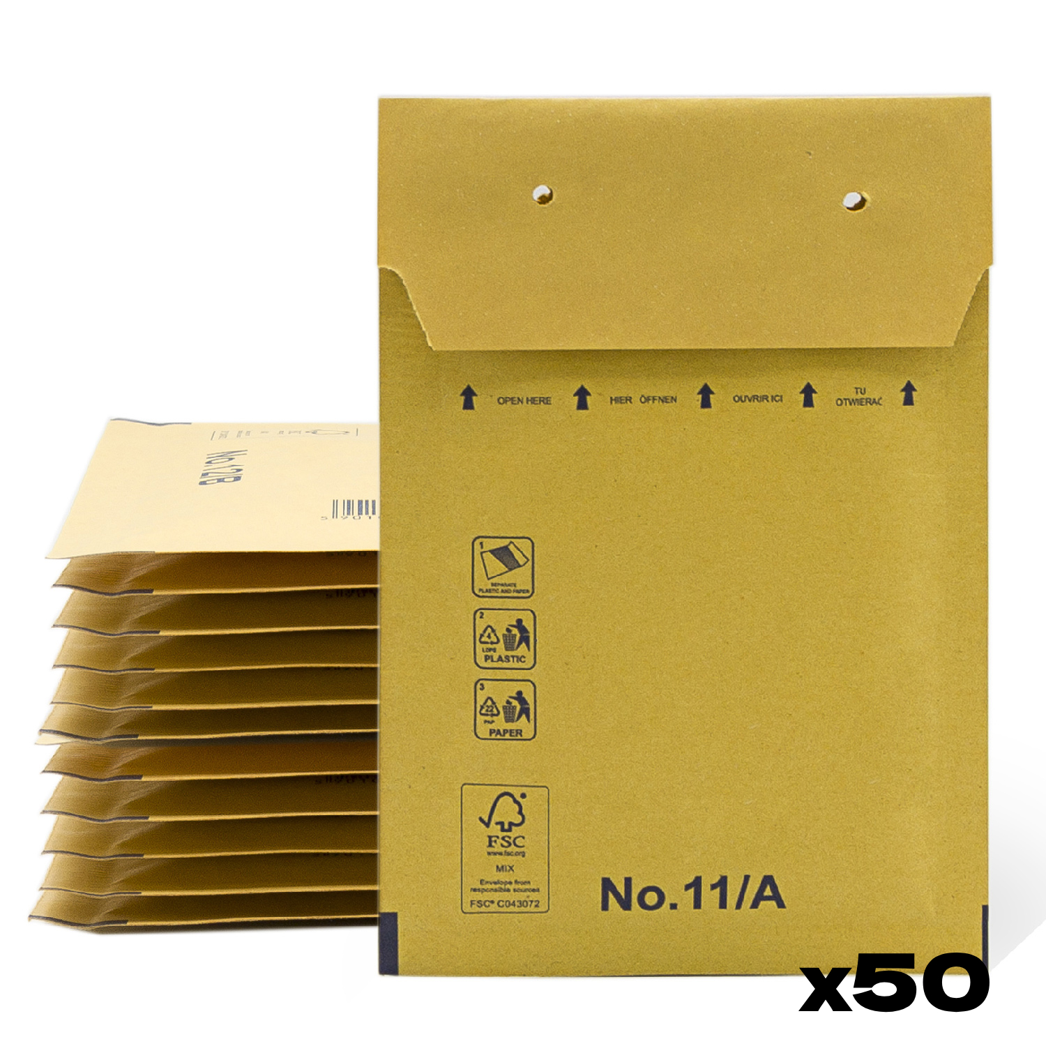 Sobres Acolchados, Sobres de Burbujas, Sobres Acolchados de Burbujas Kraft con Cierre Autoadhesivo, Bolsas para Envíos de Ropa, Sobres Acolchados Kraft - SIDI