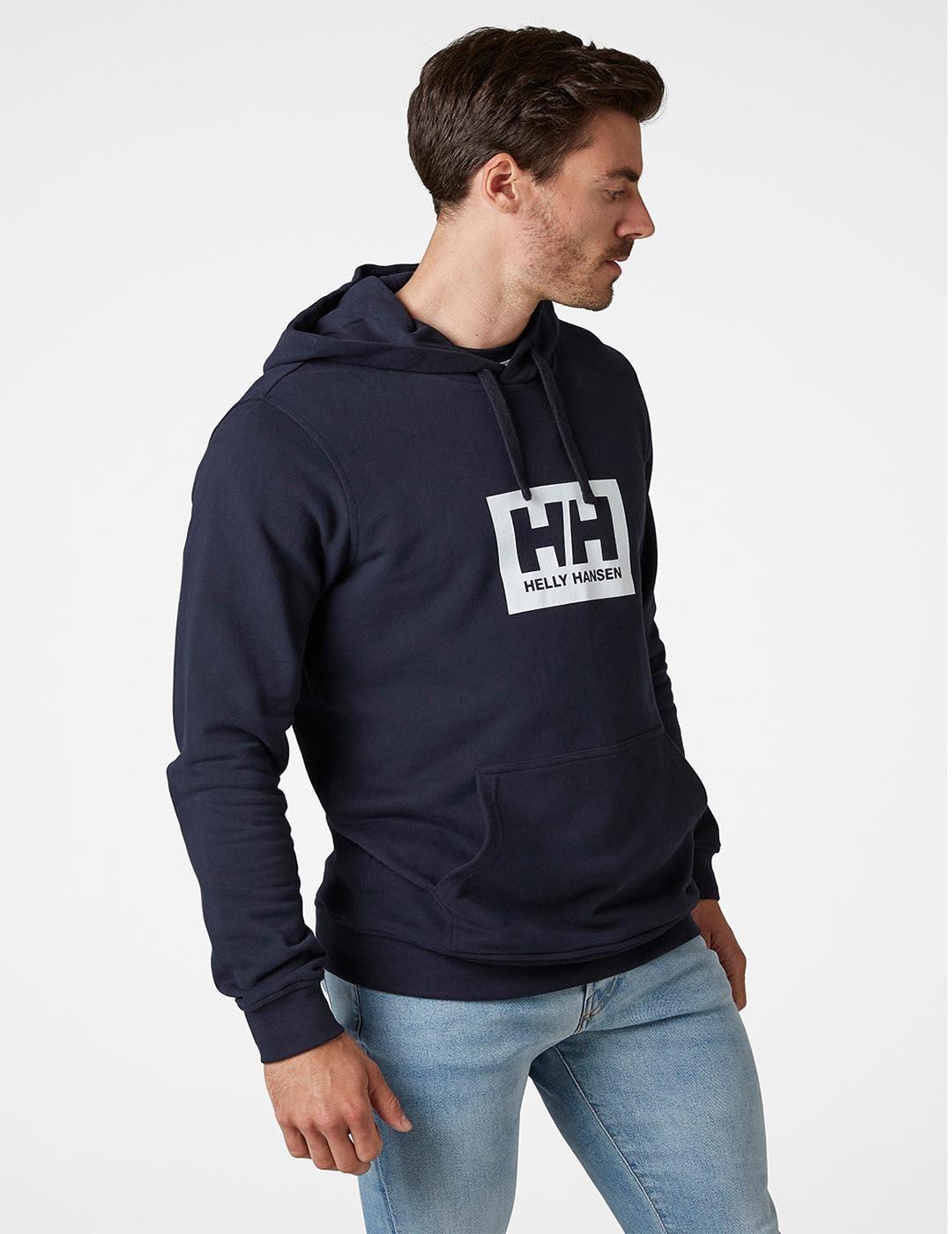 Sudadera HH Box Hoodie con Capucha Marino de Algodón Suave
