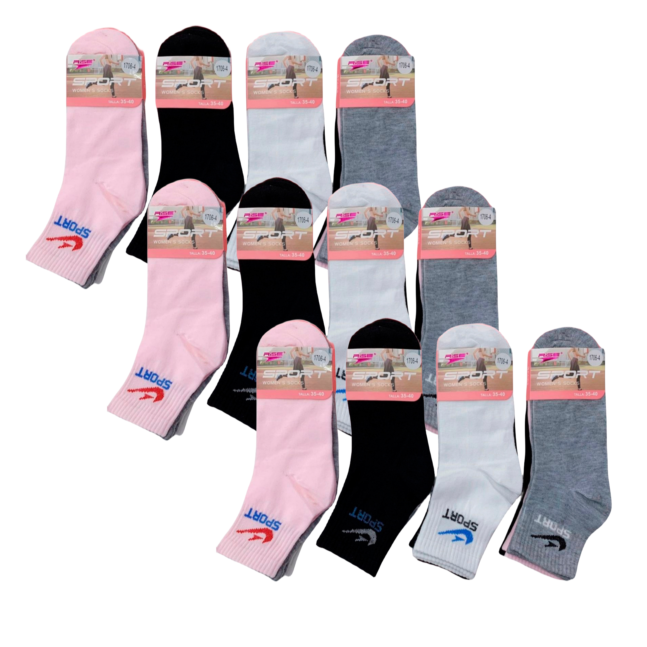 Set de 3 o 12 Calcetines 18 Estilos Diferentes De Calcetines Sneaker Longitud Media, Tamaño Universal: Hombres 40-46 o Mujeres 35-40, Transpirables y Cómodos para Hombre y Mujer Multicolor (Color Al Azar, No Se Puede Elegir)
