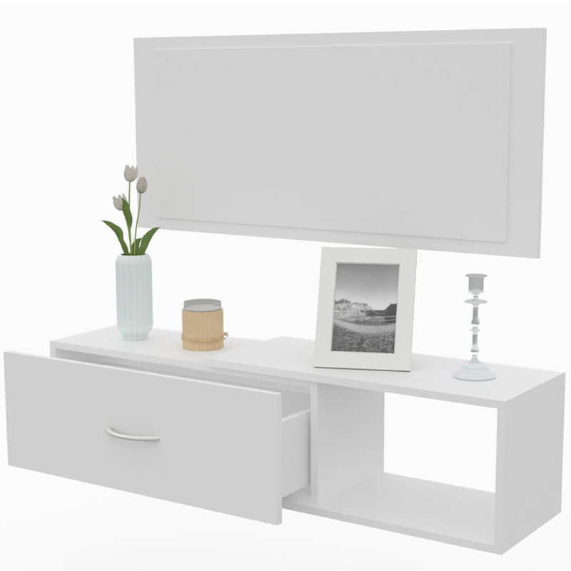 Dormidan Recibidor con espejo y cajón moderno, mueble de entrada.