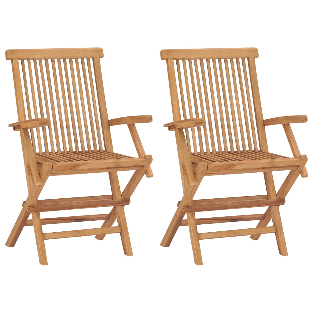 vidaXL Sillas de jardín madera maciza de teca Set de 2/3/4/6/8