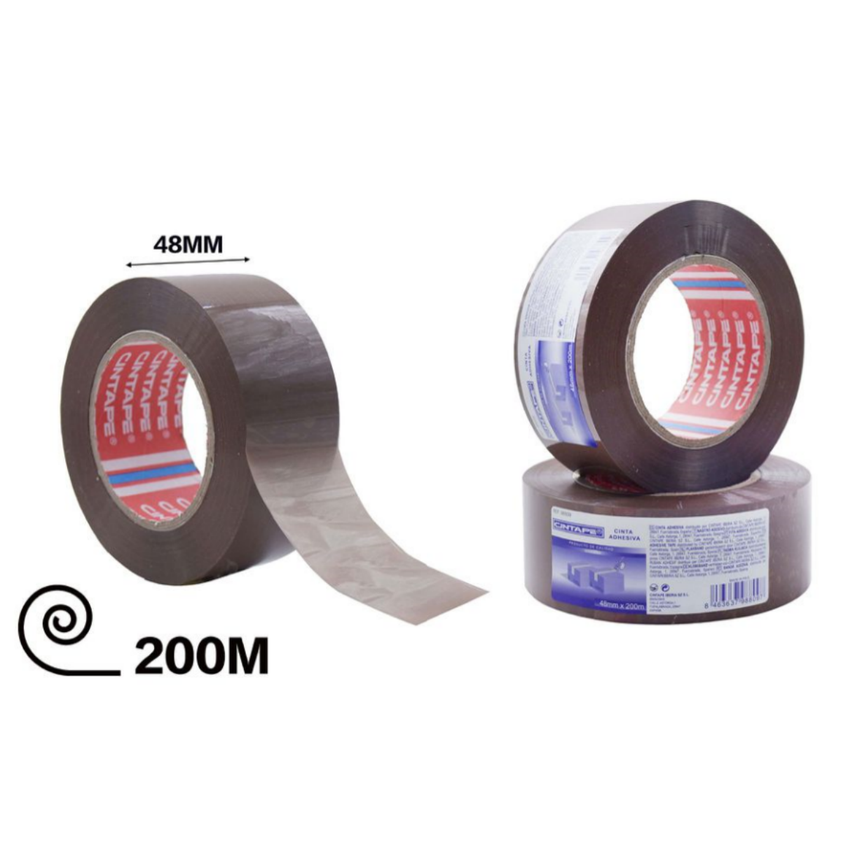 Cinta para Embalar Precinto Transparente y Marron ancho de 48mm Paquete 6 Rollos Cinta de Embalaje extra Fuerte Cintas adhesivas para cajas ,4 Tamaños para Elegir