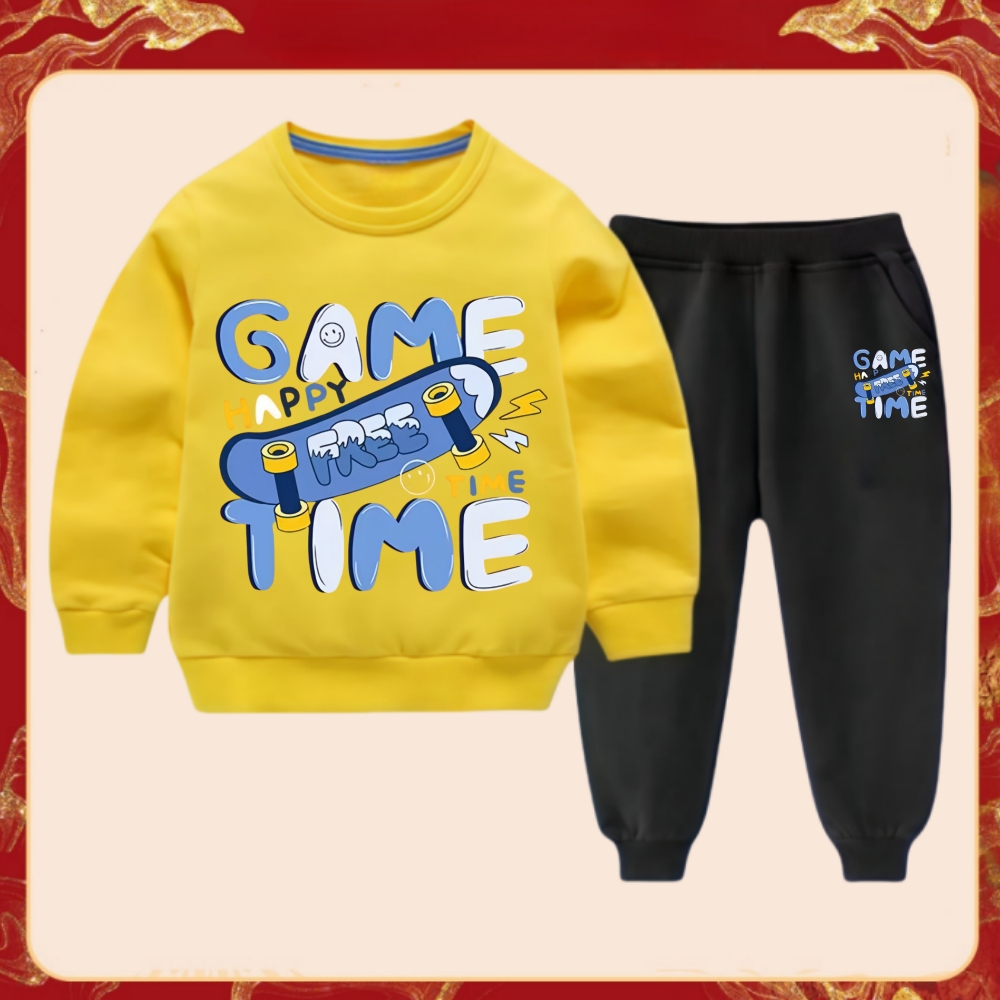 TK Conjunto De Ropa Para Niños Primavera 'Juego De Tiempo' Camiseta Impresión Y Pantalones 2 Piezas Traje De Verano Para Bebés Niñas