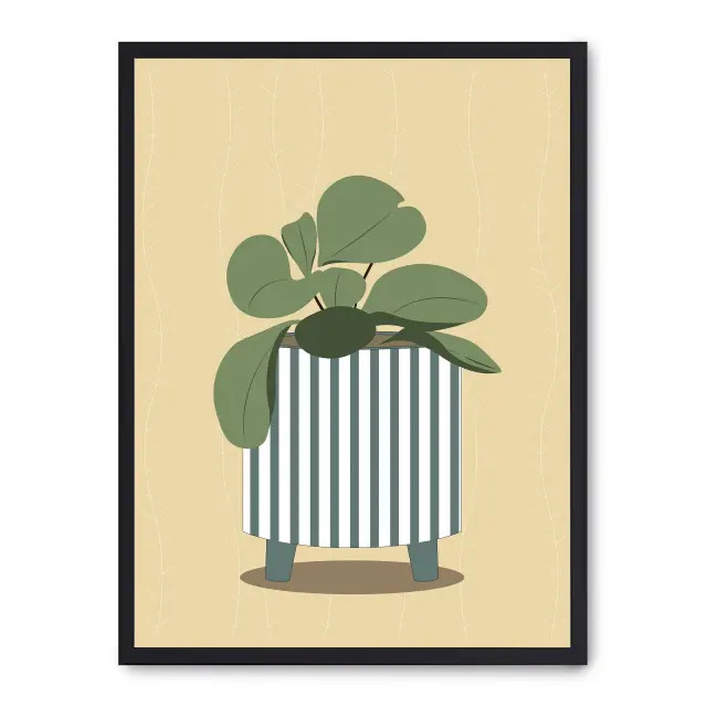 Lámina con marco negro PLANT PLOT II 21x30 cm, Póster impreso en papel de primera calidad de 180gr, montado sobre marco de madera MDF acabado en negro., Arte - Pinturas