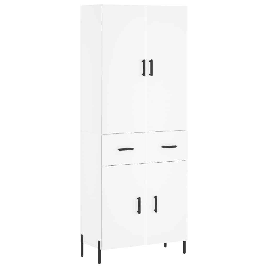 vidaXL Aparador alto madera contrachapada blanco 69,5x34x180 cm