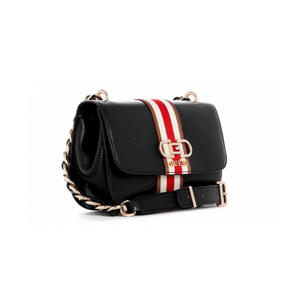 Guess BANDOLERA NELKA GUESS VG930720 en Piel Sintética con Solapa y Botón - Color Negro