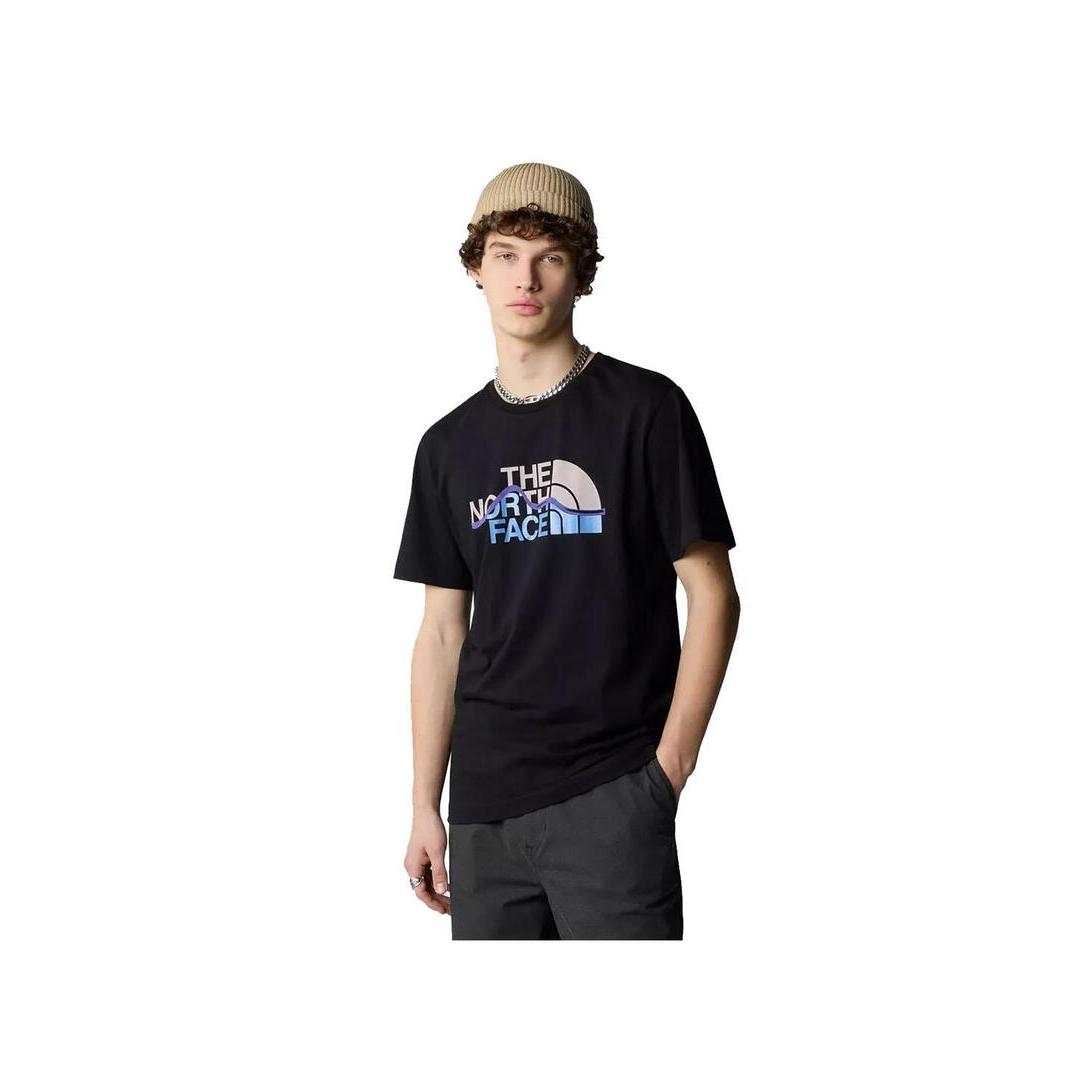 Camiseta Hombre The North Face Mountain Line Negro Azul Beig