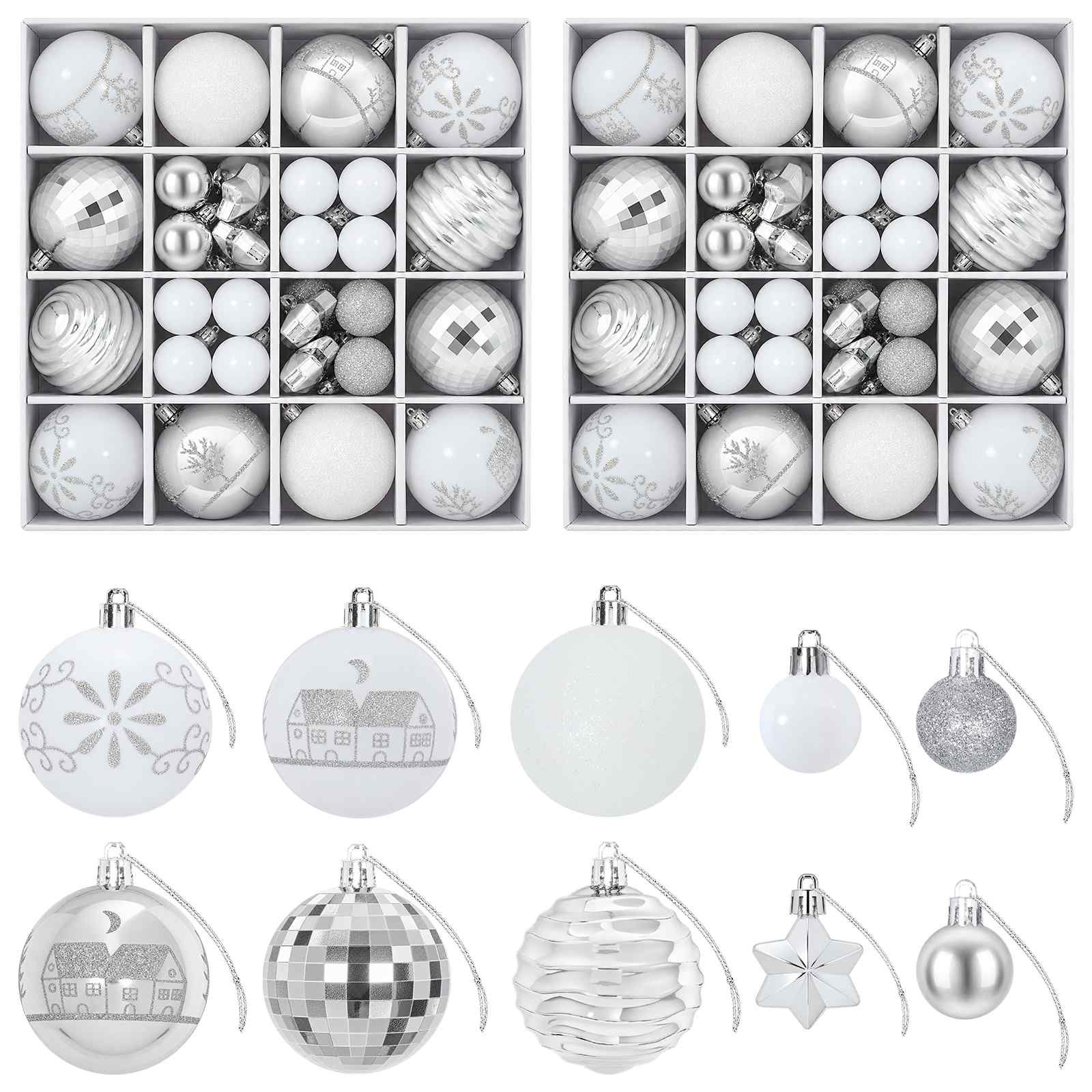 vidaXL Juego de bolas navideñas 88 uds.  Ø 6 cm Plástico Multicolor