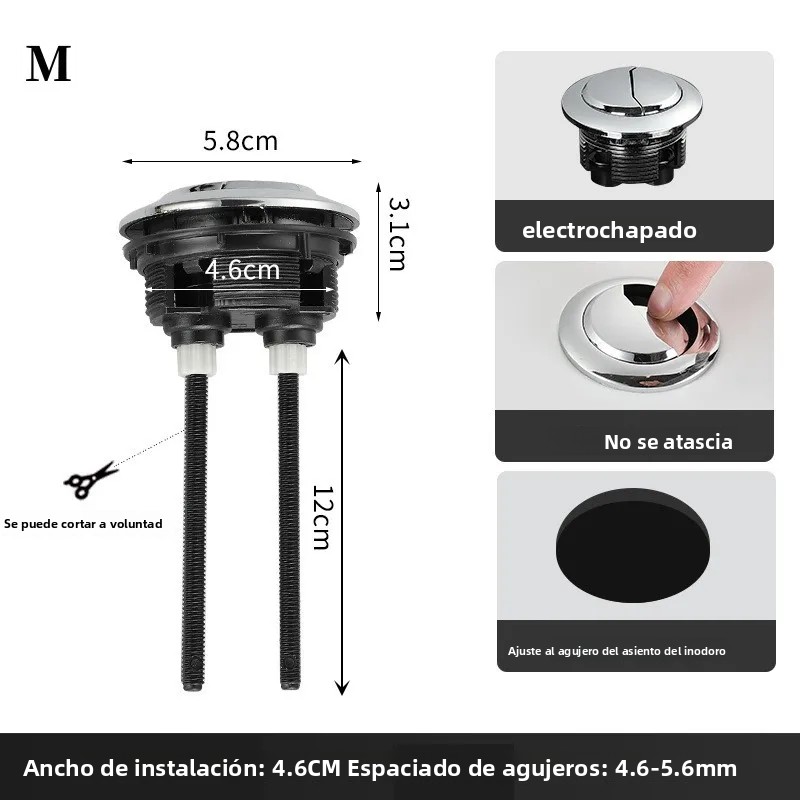TK Botón De Tanque De Inodoro Universal Dual Flush Válvula Redonda De Agua Pieza De Baño Accesorios De Inodoro Material ABS Ahorro De Agua