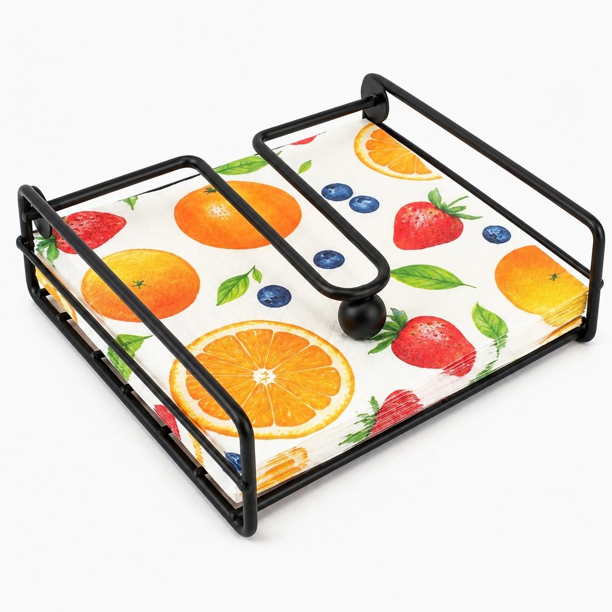 CONFORTIME | Servilleteros de Cocina para Mesa, Porta Servilletas de Metal con Brazo Presor Antiviento, Organizador para Encimera o Comedor, Accesorio Decoración Hogar