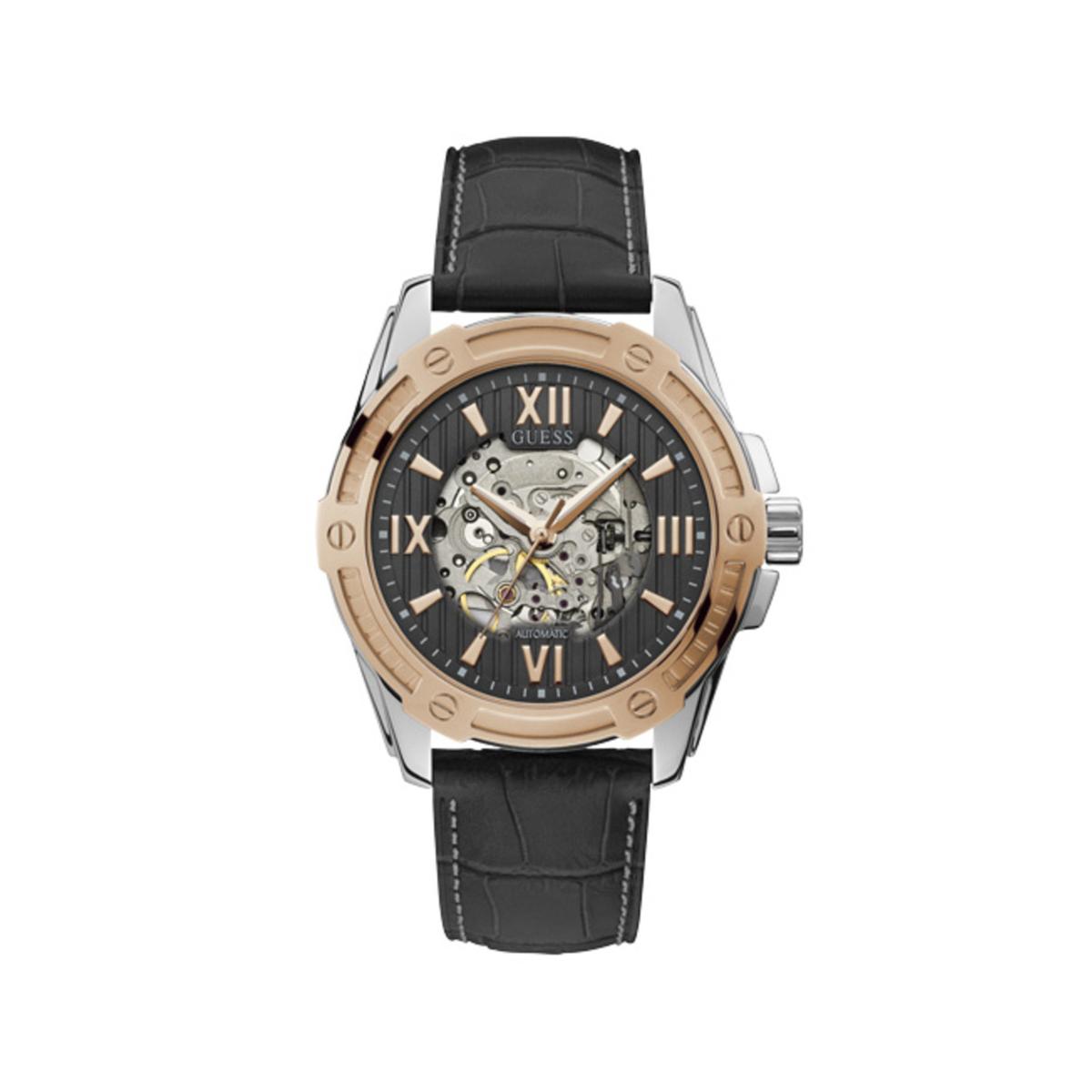 Guess Reloj Hombre Analogico Automatico con Correa de Cuero W1308G1