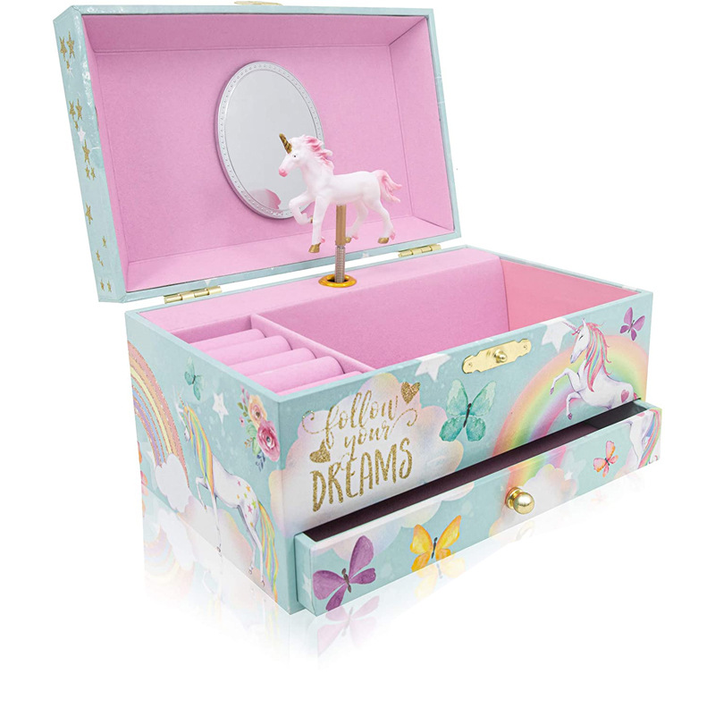 Caja de Música Infantil Unicornio - Joyero Bailarín Multifunción (Regalo de Cumpleaños con Mecanismo Musical)