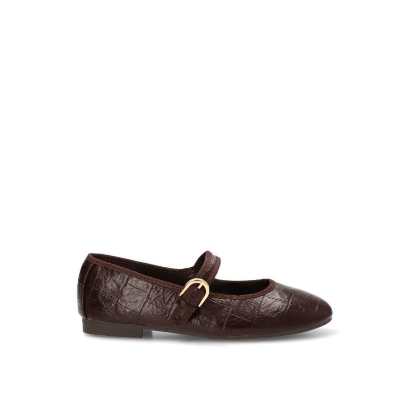 Bailarina Luna Collection - Mujer - Suela Plana - Modelo Ys-6161 - Color Café