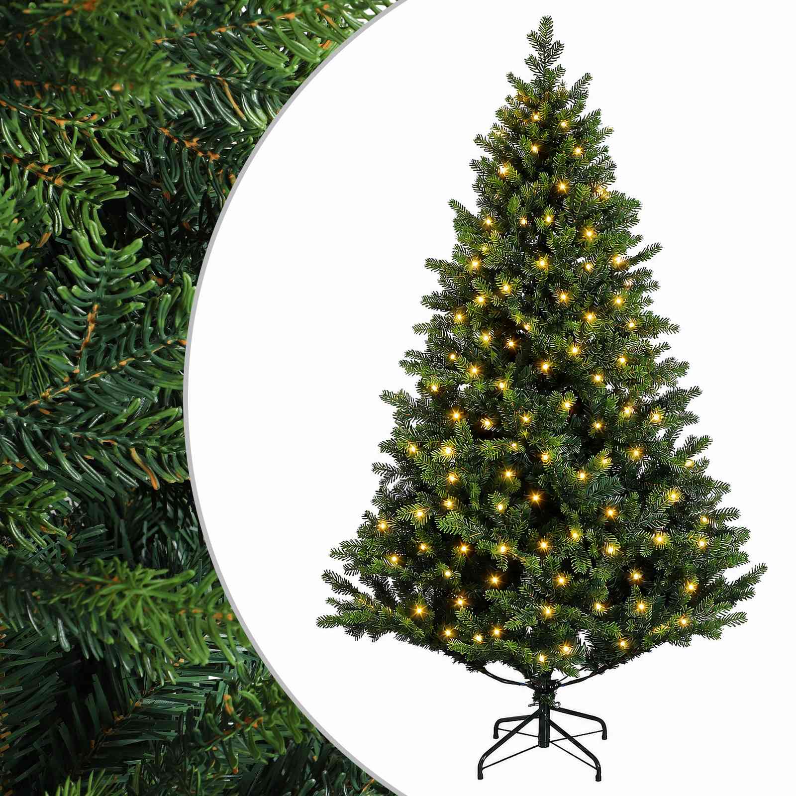 vidaXL Árbol de Navidad artificial con ramas articuladas 180 cm Verde / Verde y Blanco
