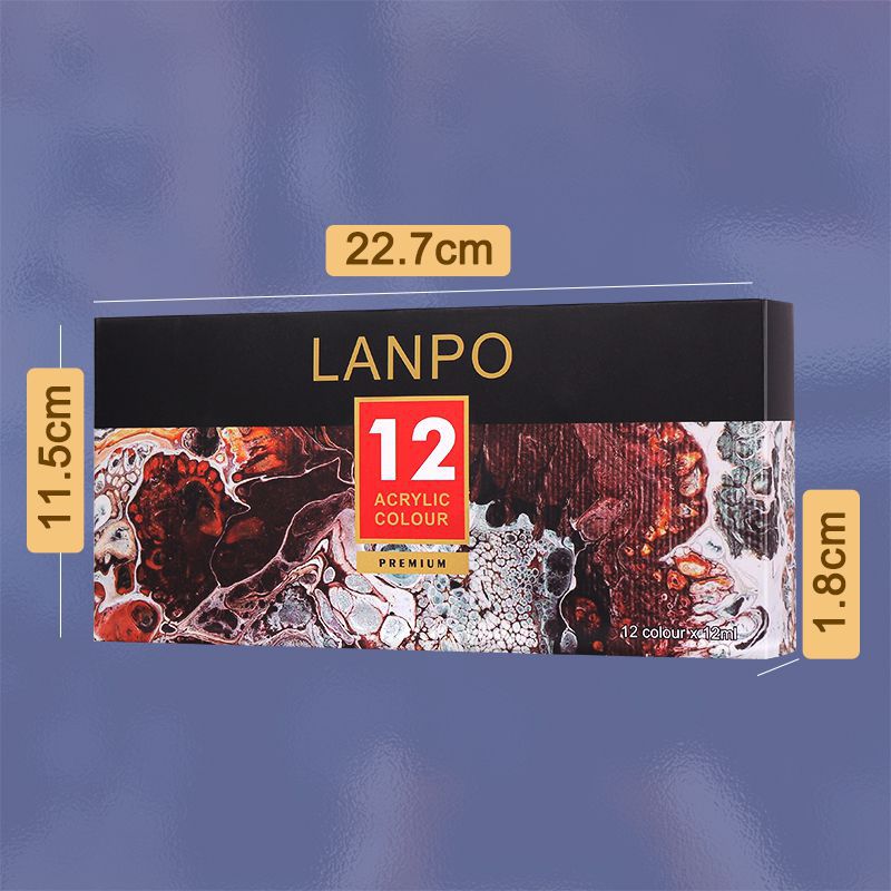 Pintura acrílica en set de 12, 24 o 36 colores (12ml) – Kit para pintura manual, DIY, resistente al agua – Presentación en caja