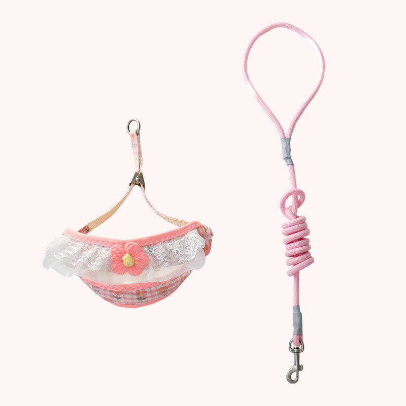 CA Cuerda de tracción para Perros, Cadena para pasear Perros, aprendizaje para el pecho para Perros Pequeños, Correa para perros pequeños, Bichón Frisé