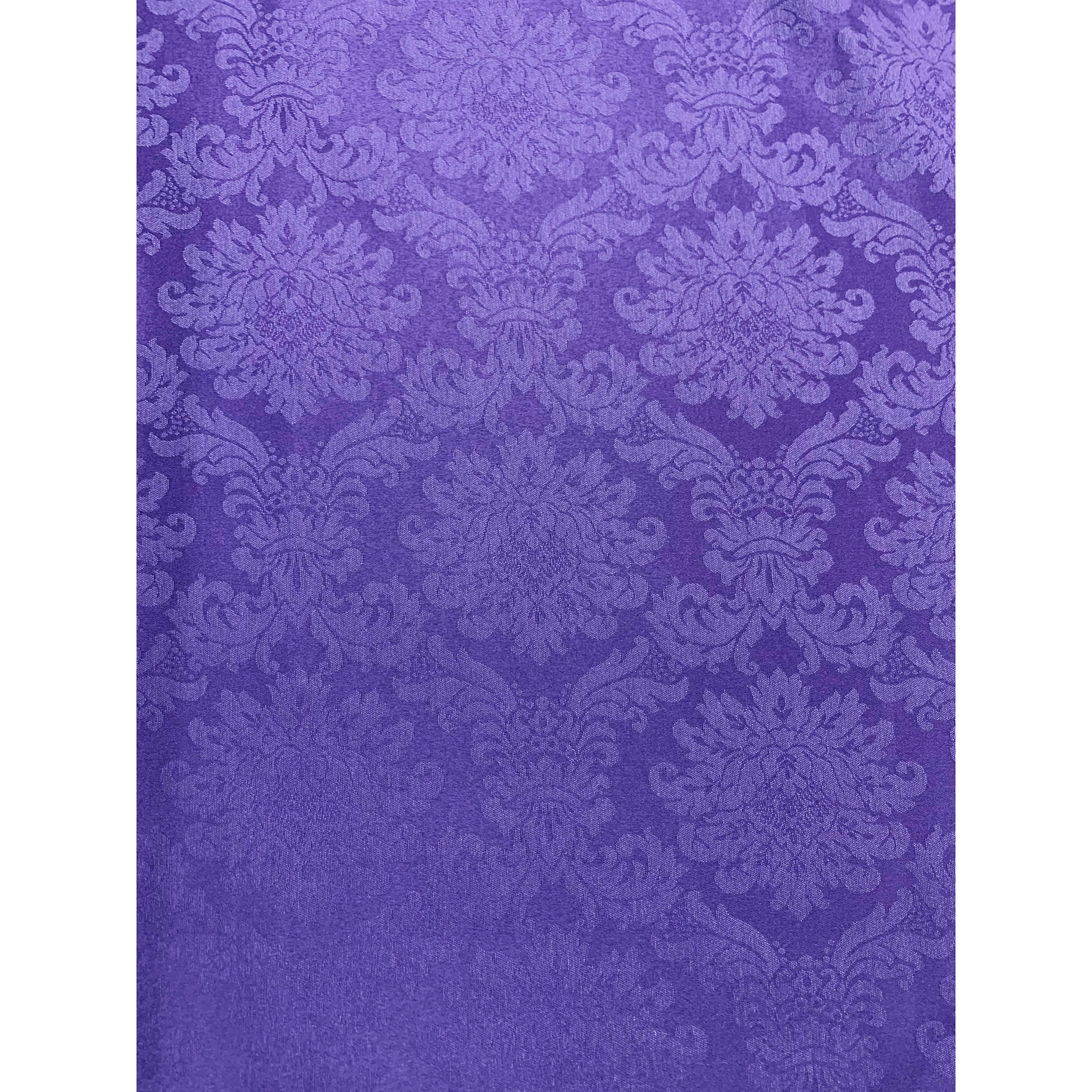 Tejidos Ortuño-Tela de Damasco Morado, Tela Jacquard , decorar hogar, cortinas, manteles, Iglesias, Cofradías, Tapizados,1m x Ancho 2.80m