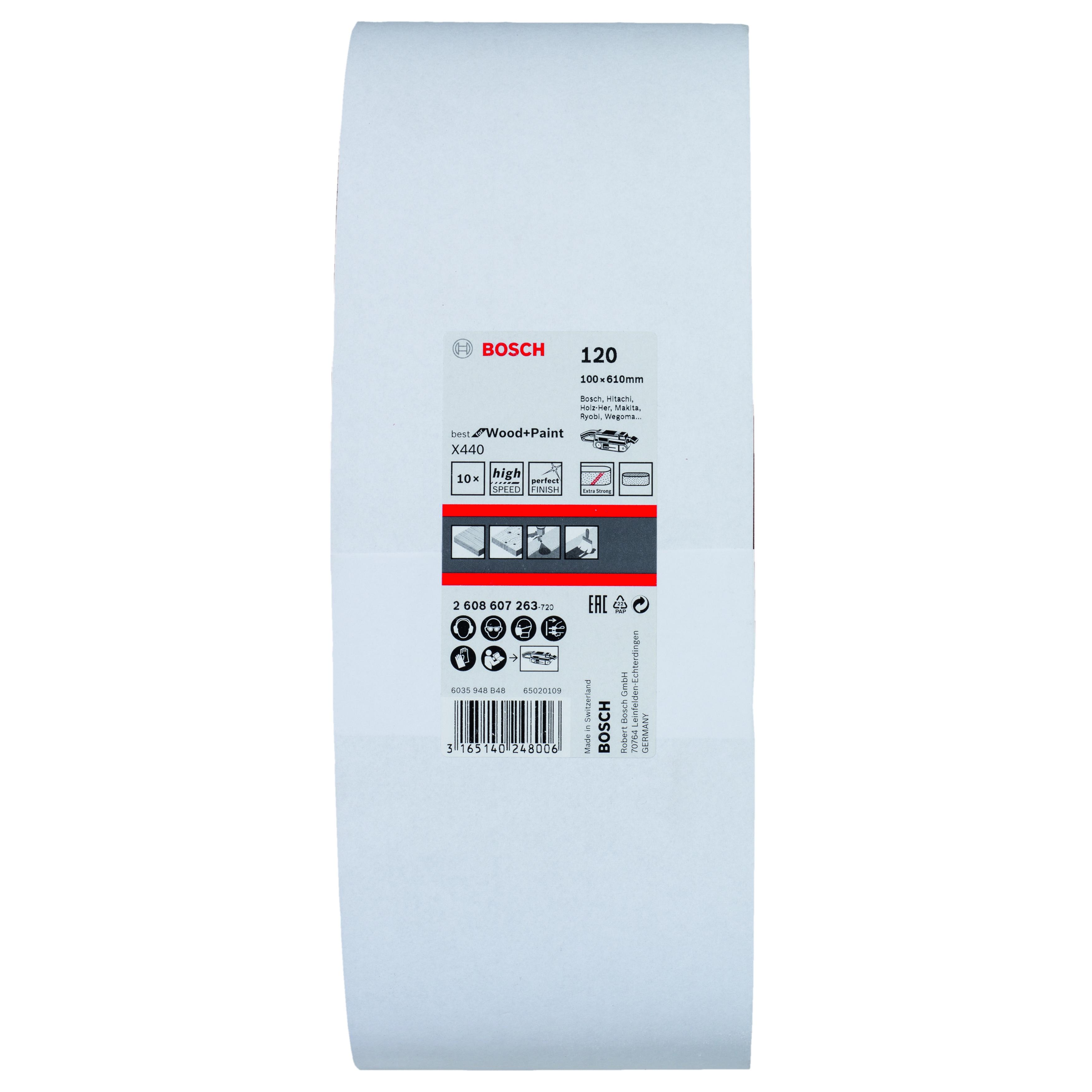 Banda de lija Best Wood100x610 GR.120x10uds | BOSCH 2608607263