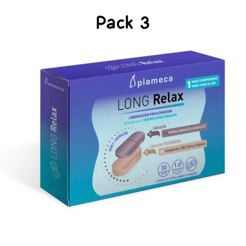 Pack 3 Long Relax 30 comprimidos Plameca. Para ayudar a la relajación con un único comprimido diario