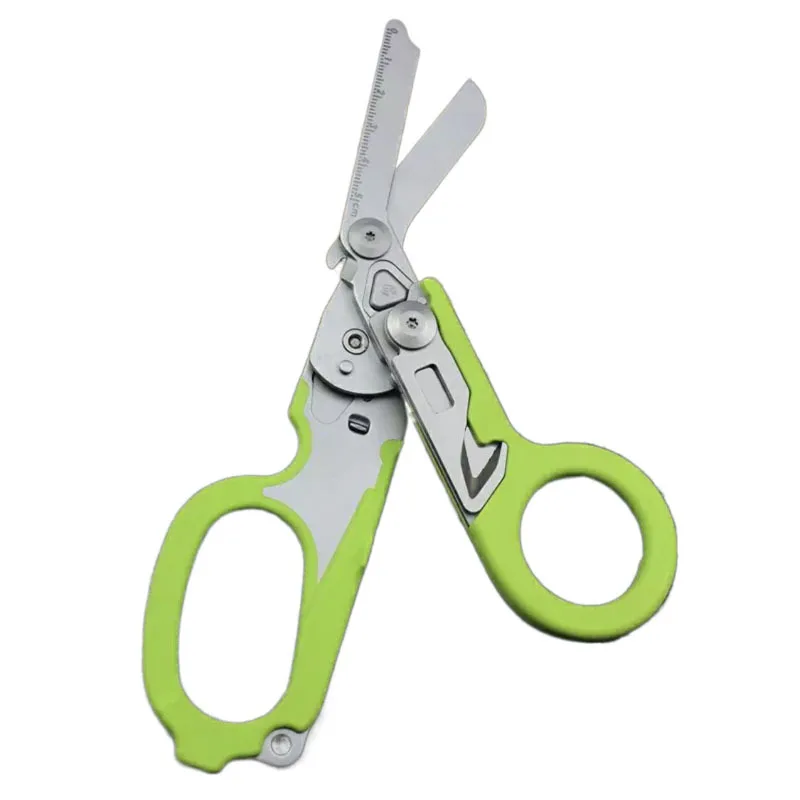 TK Tijeras De Emergencia Médica Plegables 6 En 1 Kit De Primeros Auxilios Para Supervivencia Al Aire Libre Herramienta EDC Con Funda Accesorio