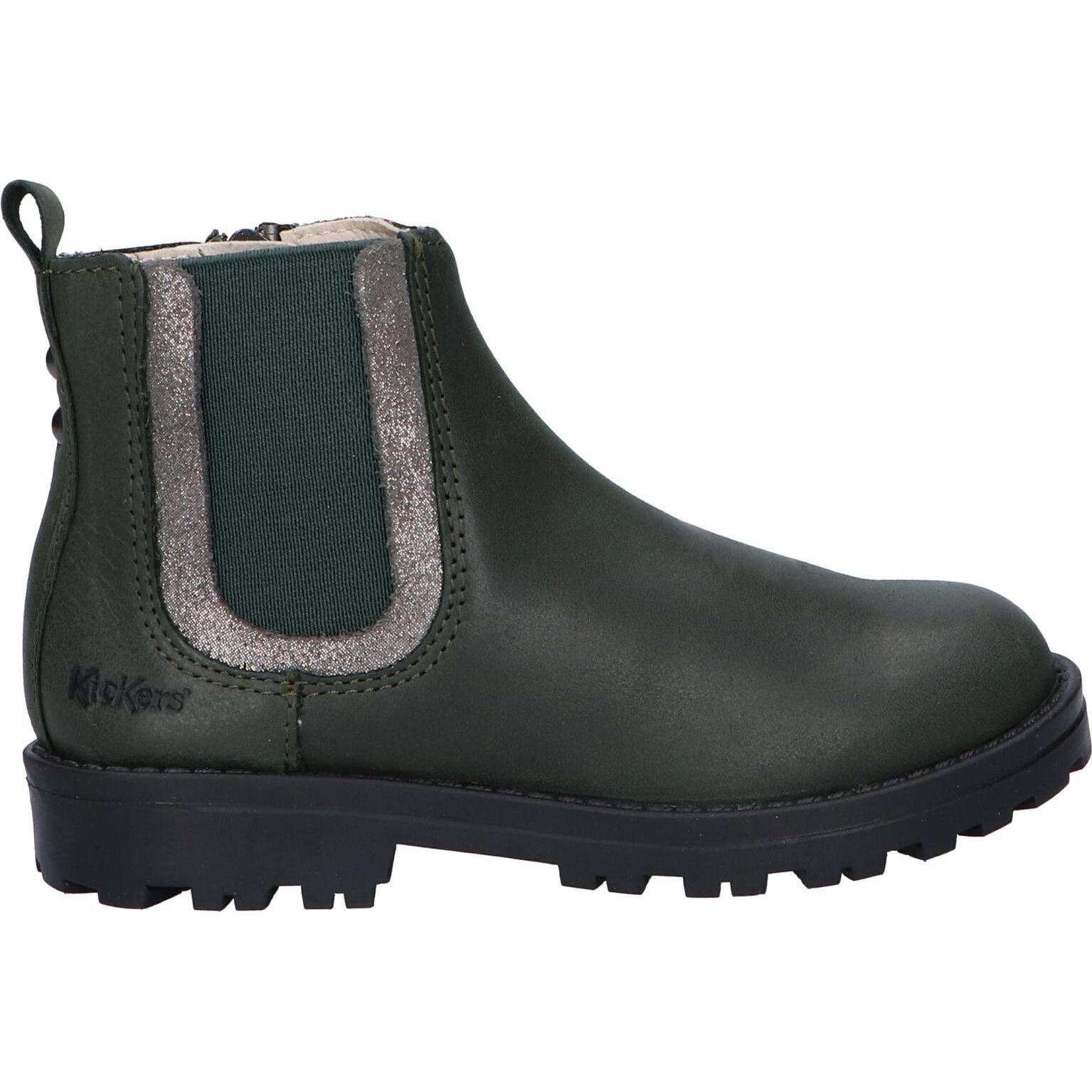 Kickers girl's boots 830030   Grooky 202 kaki argent