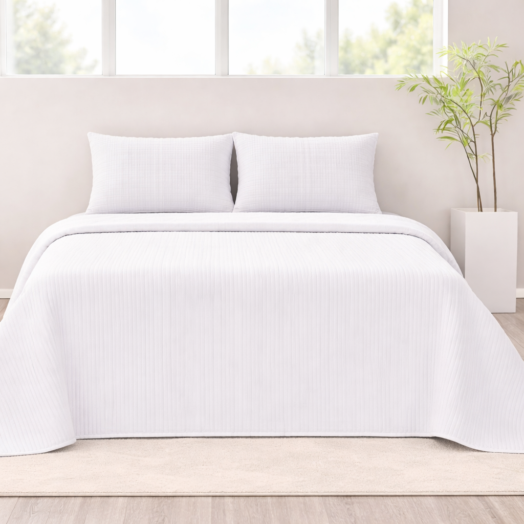 Colcha Bouti de Verano con Fundas de Almohada, Colcha Ligera y Acolchada, 100% Microfibra Poliéster, Suave y Transpirable, 2 Tamaños y 7 Colores Disponibles, para Camas 90-150 cm, Fácil de Lavar. ✅ Entrega en España en 48/72 horas