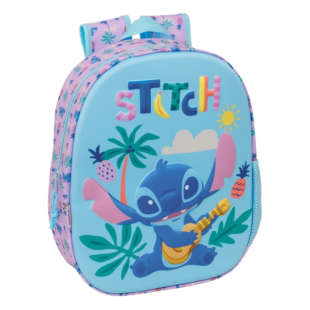 SAFTA  MOCHILA GUARDERIA 3D STITCH AZUL REDONDA 33X27 STITCH 10x27x33 Cms.