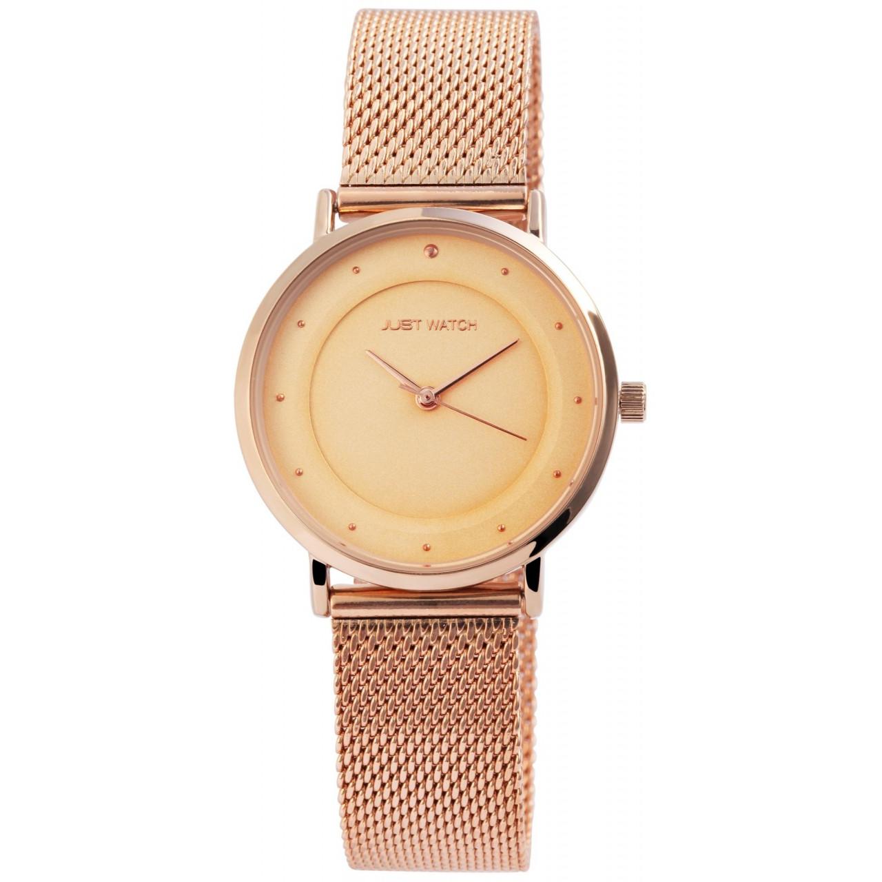 Reloj Just® Mujer Rosa Dourado com Bracelete em Aço Inoxidável - 0073