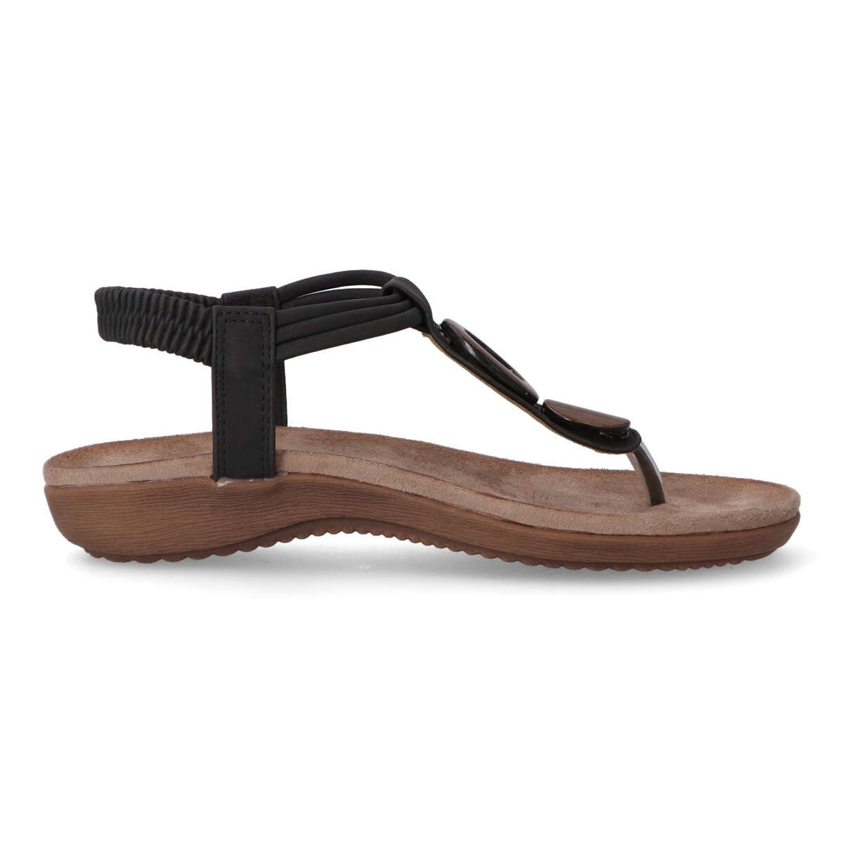 Amarpies - Sandalias esclava AMA 17063 para mujer con elástico en talonera, planta acolchada y suela de goma, color negro
