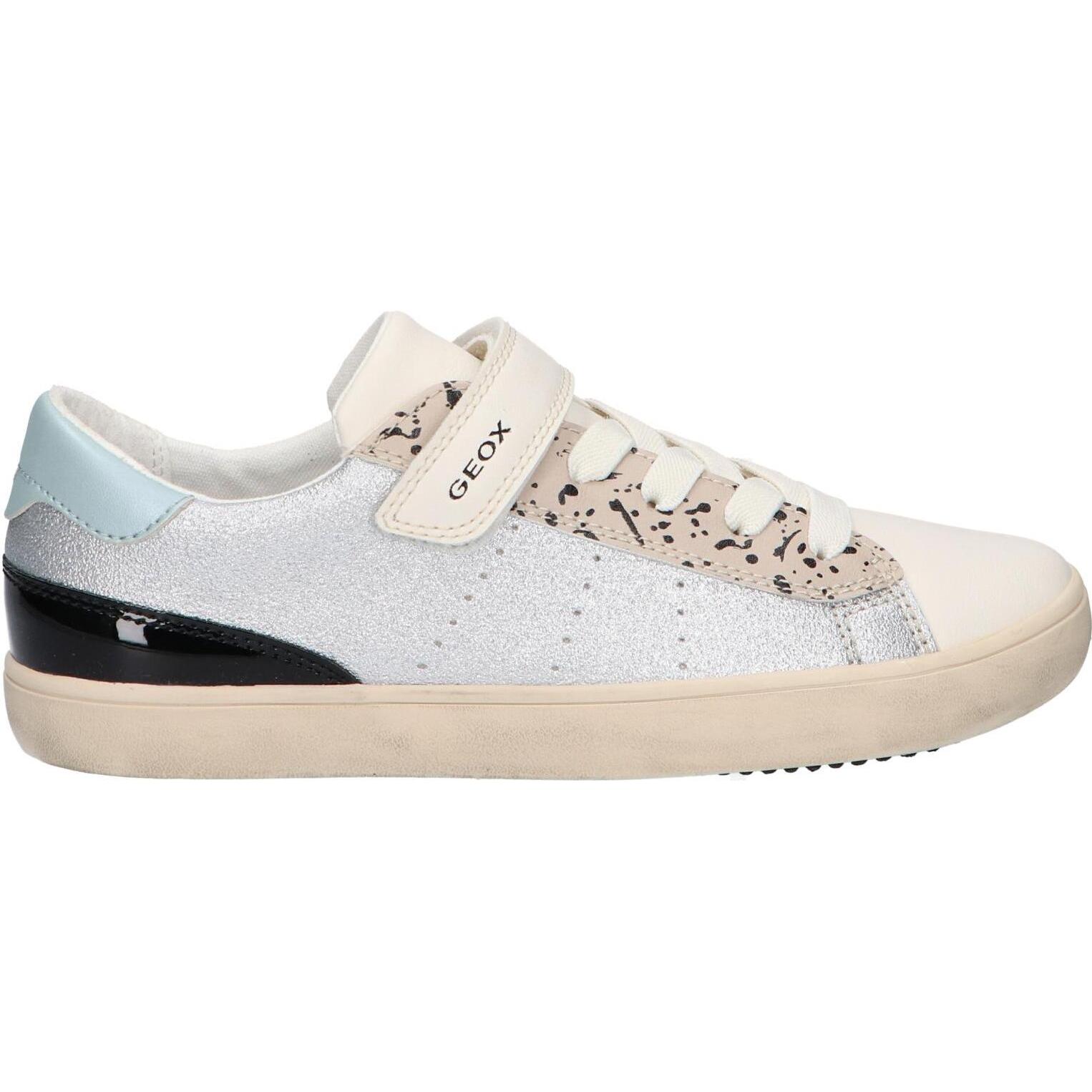 Geox j454nd 0ewbc j gisli c1w1m silver-lt ivory girls' sneakers