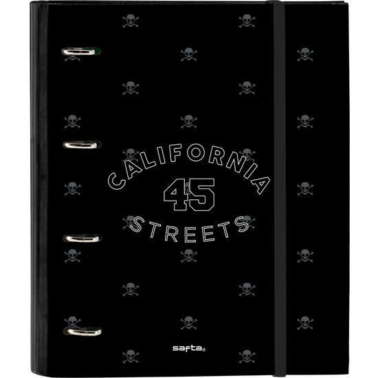 SAFTA CARPETA 4 ANILLAS 35MM CON RECAMBIO SAFTA "CALIFORNIA" - Carpeta Anillas Licencia Oficial - Diseño Exclusivo - Ideal para Uso Diario - Material Duradero - Compatible con Hojas A4