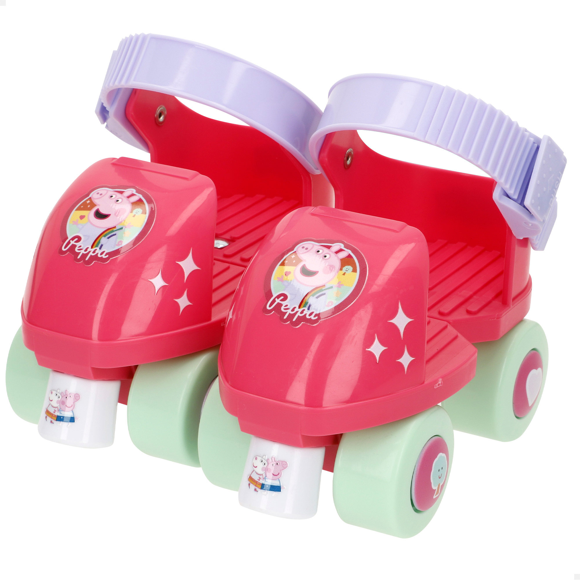 Peppa Pig Patines 4 ruedas, talla 22 a 29, máx. 20 kg, niños +3 años, medidas, talla ajustable, freno delantero, diseño colorido, desarrollo de la motricidad fina y estabilidad, actividades exterior, juegos para niños, deportes niño