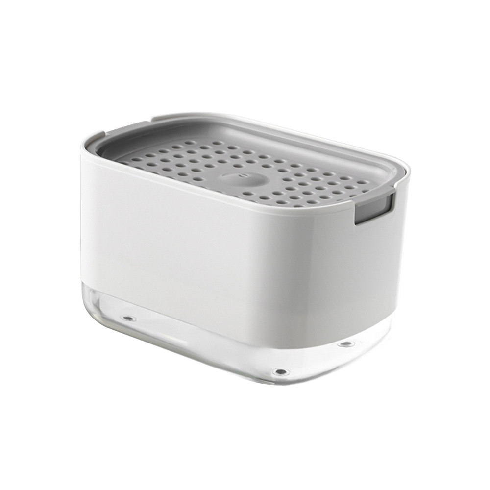 TK Tienda Dispensador de jabón para Platos de cocina con bomba de soporte de Esponja, juego de acualización 4 en 1