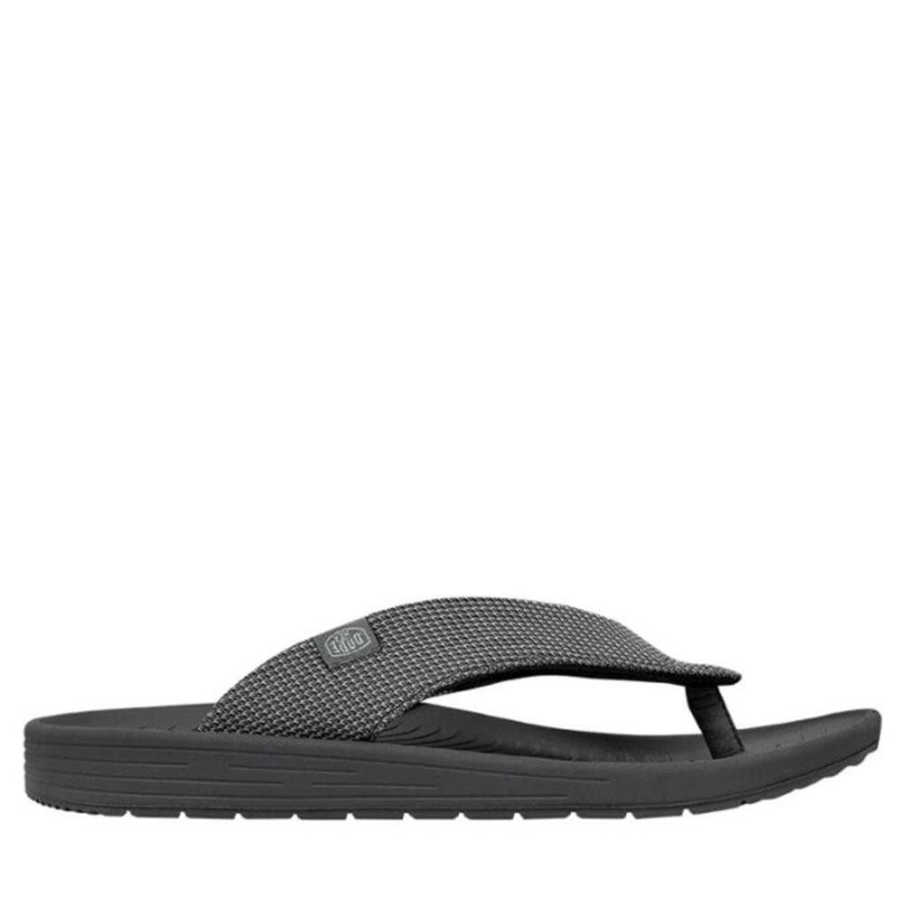 Cómoda  Chancla entre dedos hombre MILO de HEY DUDE en tejido gris texturizado.Piso super ligero con amortiguación óptima y antideslizante. Altura 2,5 CM Referencia
