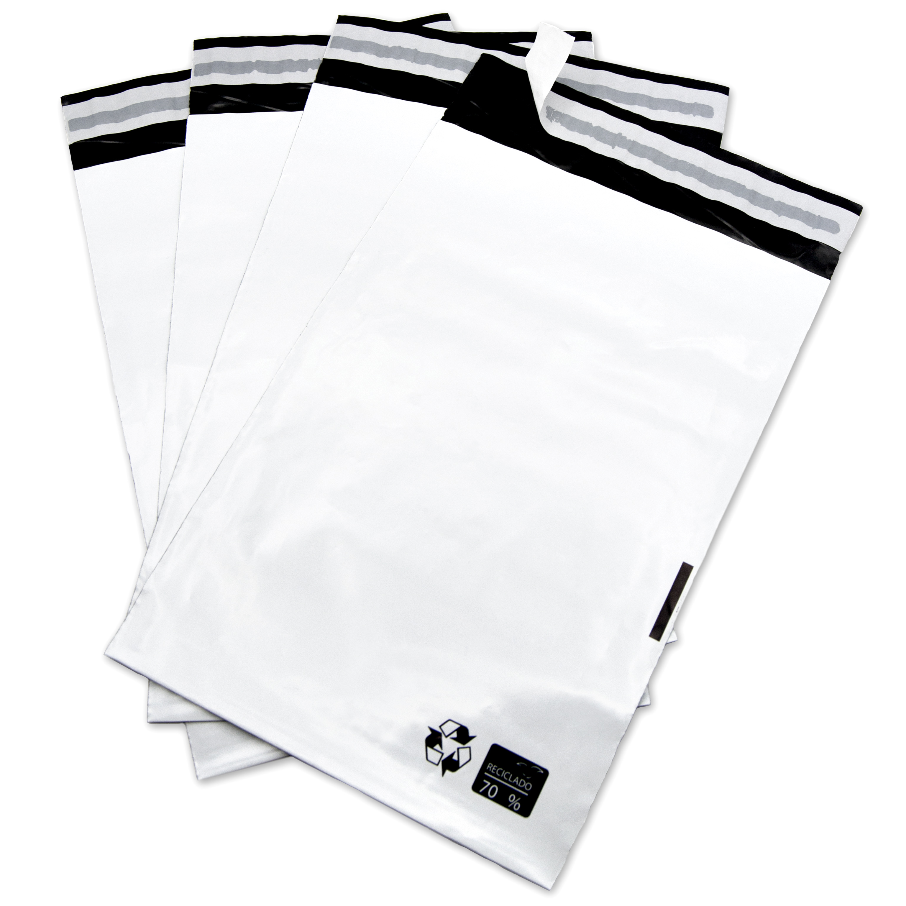 Bolsas de Envíos, Sobres de Plástico para Enviar Ropa, Calzado, Accesorios, etc. Bolsa de Plástico Color Blanco Resistente y Segura, Bolsas de Embalaje para Envíos - Ofituria (500 unds, 400x500+40mm)