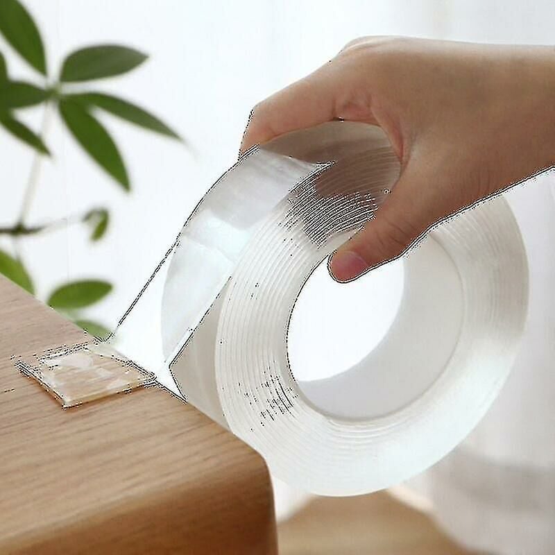 Nano Magic Tape, Adhesivo Doble Cara Transparente y Reutilizable, 1 metro x 10 mm
