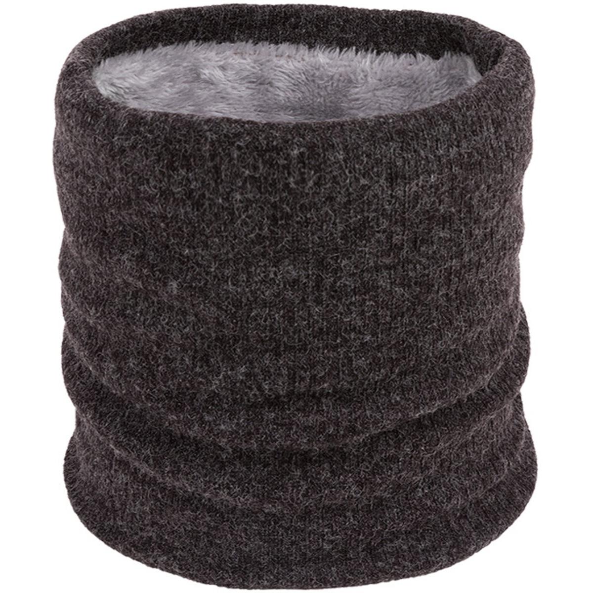 1 multifunctionele warme nekwarmer muts masker - winter winddicht fleece motorrijden hardlopen skiën single board bivakmuts, dubbellaagse fleece trui, warm, effen kleur, enkele lus gebreide nekband,Donkergrijs
