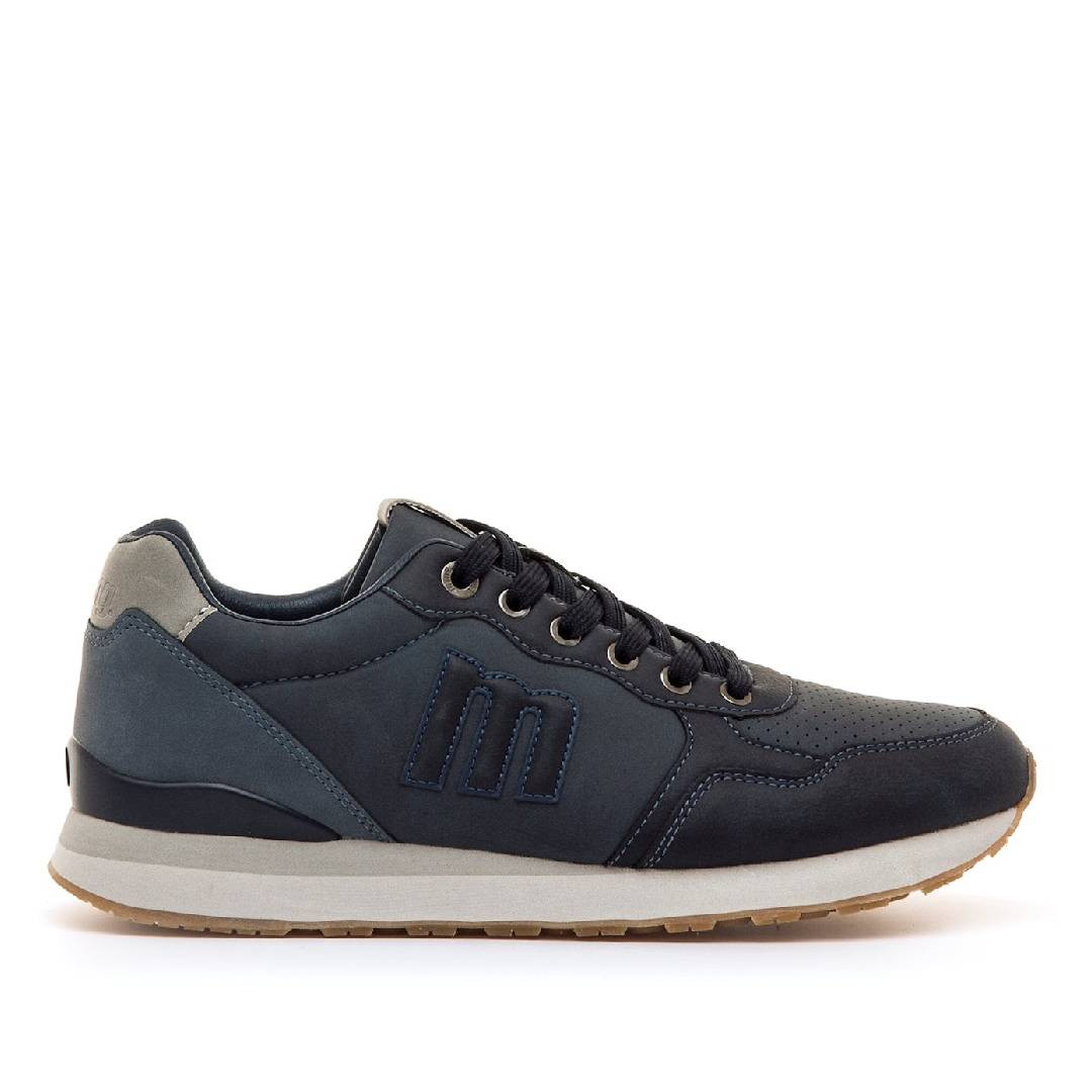 Zapatillas deportivas Mustang porland classic azul marino con talón en gris