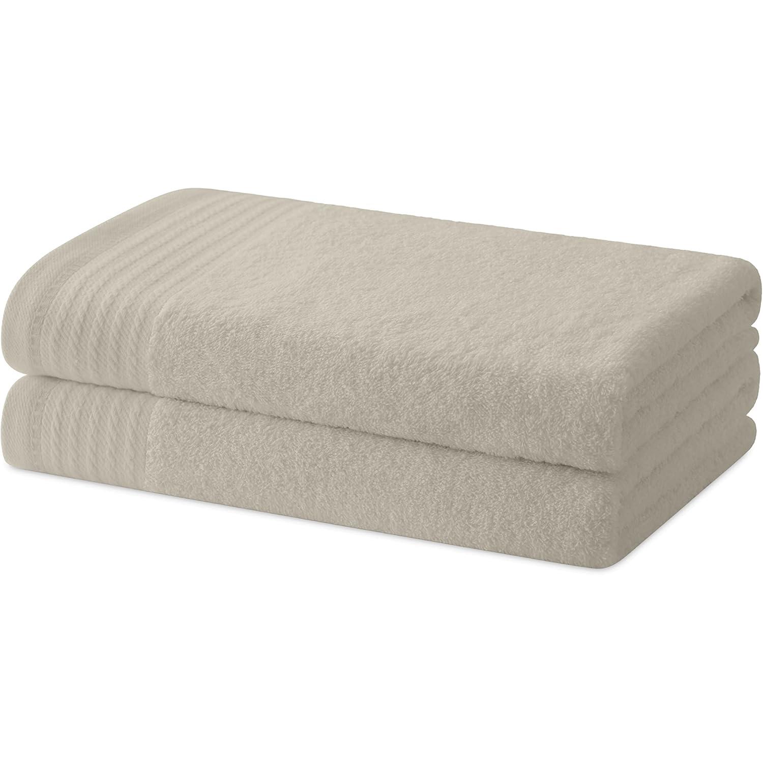 Juego de 2 Toallas de baño o Ducha - Juego de Toallas - 100% Algodón - 480g/m2-130x65 CMS