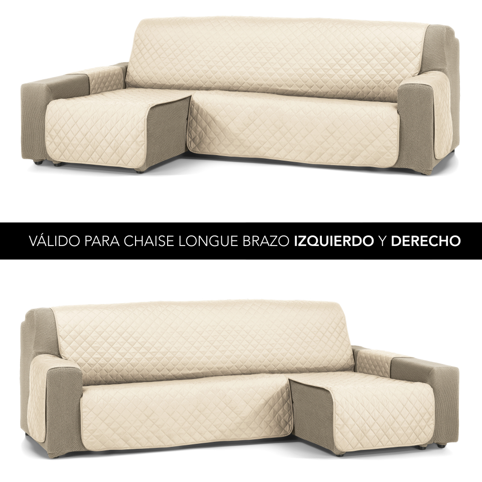 VALENTIA HOME - Funda Cubre Sofá Chaise Longue Acolchado JOYA -  Protección Completa | Ajuste Perfecto | Protector chaise longue | Funda para invierno y verano | 3 tamaños y 16 colores