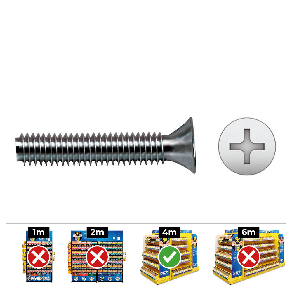 CAJA 500 unid. TORNILLO METRICO AVELLANADO DIN/REF965 Ø4x10mm ZINCADO CELO
