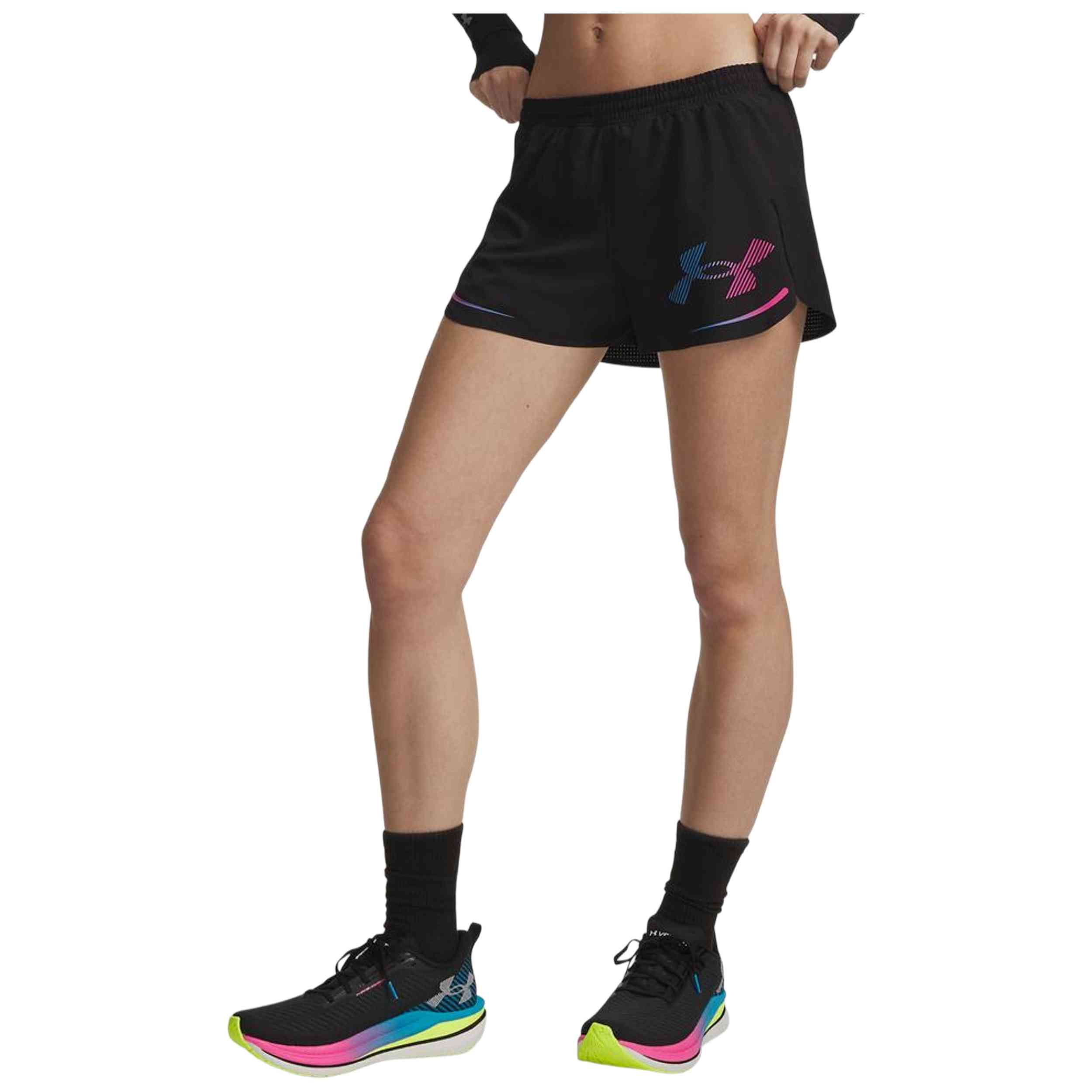 Pantalon Corto Under Armour modelo UA Velociti Elite "Black / Pink / Blue" para Mujer en color Negro