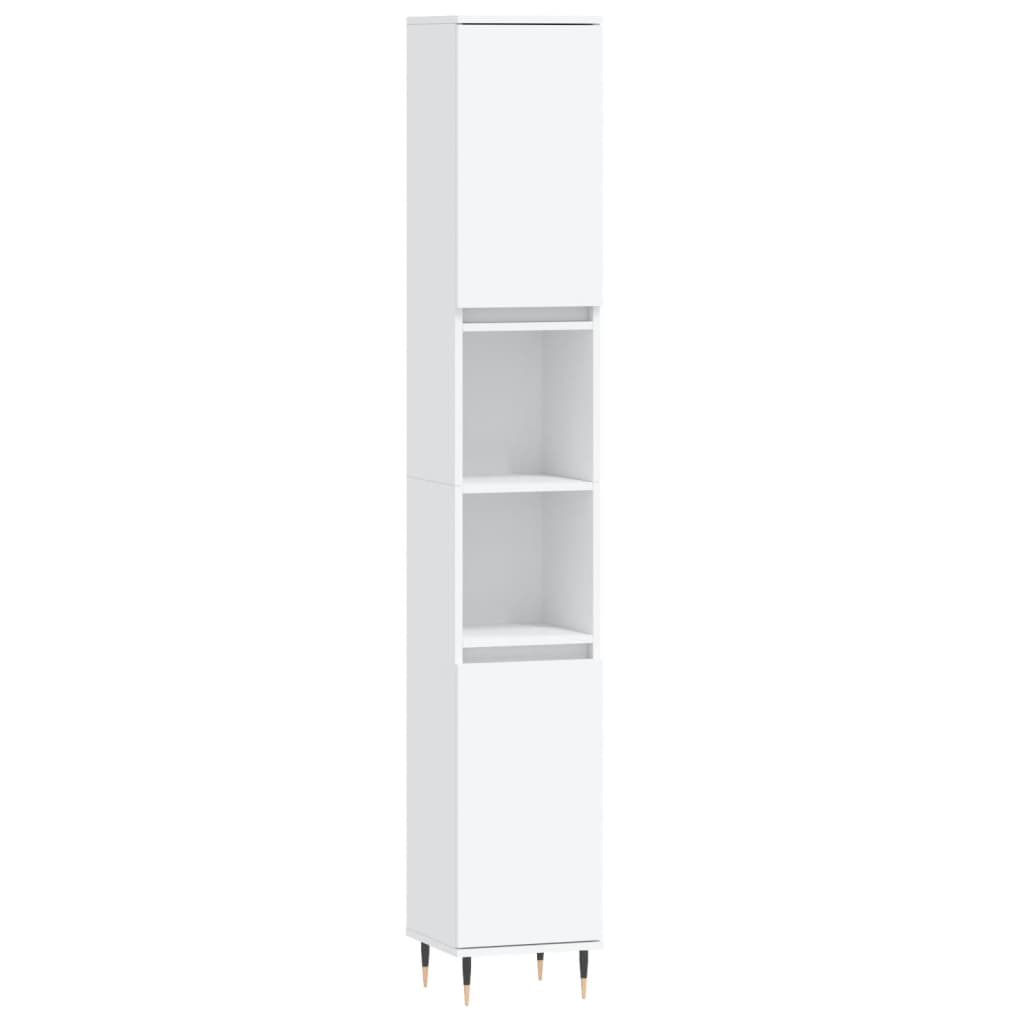 vidaXL Armario de baño madera contrachapada blanco 30x30x190 cm