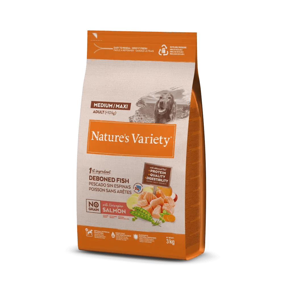 Nature's Variety No Grain Medium/Maxi Salmón - Alimento para Perros Medium/Maxi de Salmon