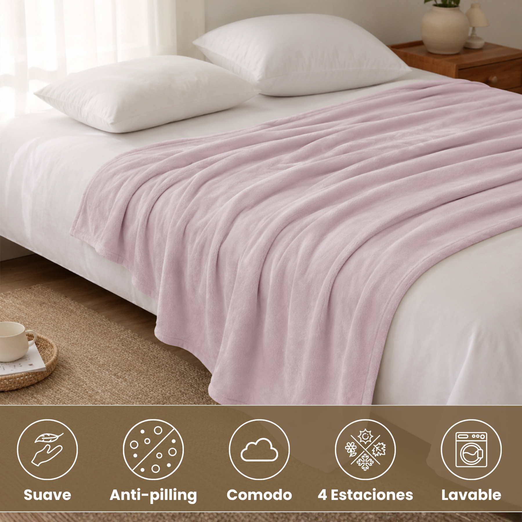 Manta Sedalina Franela Extra Suave 100% Poliéster OEKO-TEX, cálida y duradera para dormitorio, salón y viaje. Segura para bebés y mascotas, lavable fácil de cuidar, 3 tamaños, ideal sofá, salón compartido y camas grandes invierno