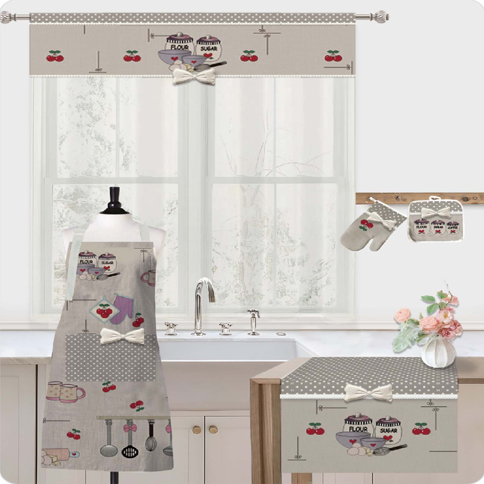 et de Cocina 3 Piezas: Delantal Ajustable, Guantes y Agarraderas para Horno, Resistentes al Calor, Antideslizantes, para Hornear, Asar, Parrilla y Cocinar