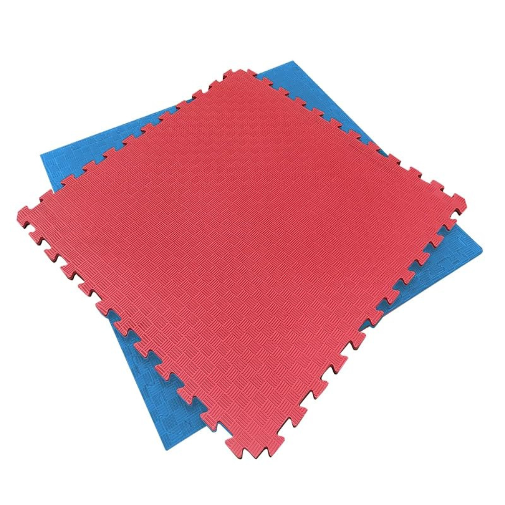 Arquiservi - Tatami de Goma EVA 100x100x20 mm Rojo - Azul - Artes Marciales, Karate, Judo y Taekwondo. Antideslizante